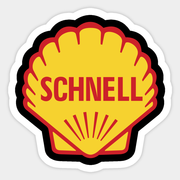 Vintage Racing Shell "Schnell" Logo Sticker by Strassen